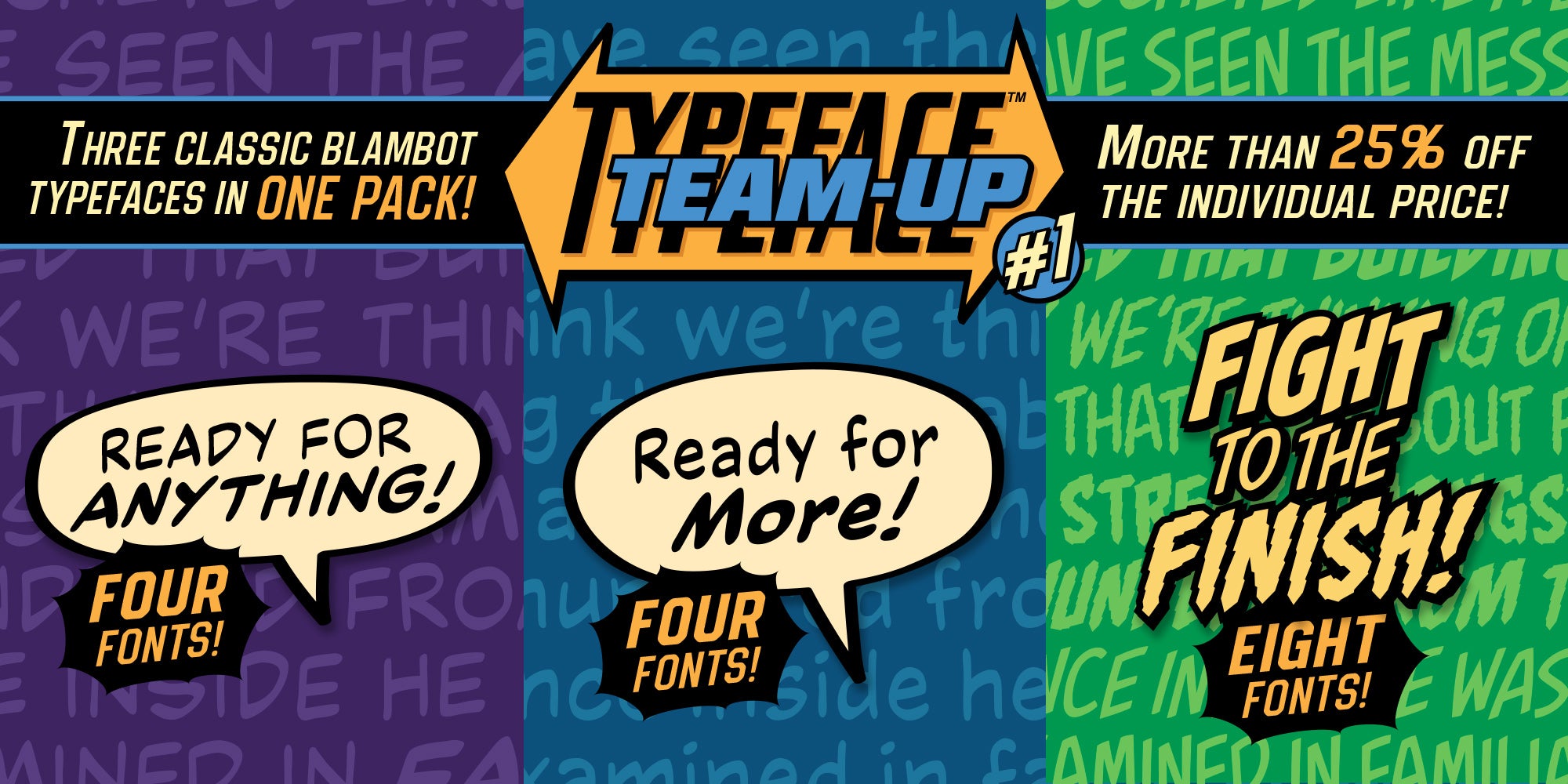 Typeface Team-Up Font Pack #1 – Blambot Comic Fonts & Lettering