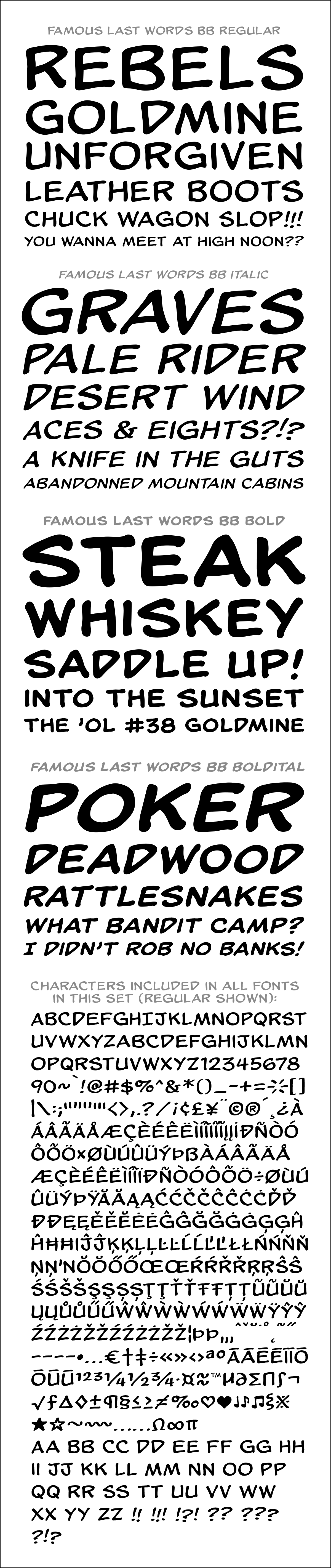 Famous Last Words Blambot Comic Fonts & Lettering