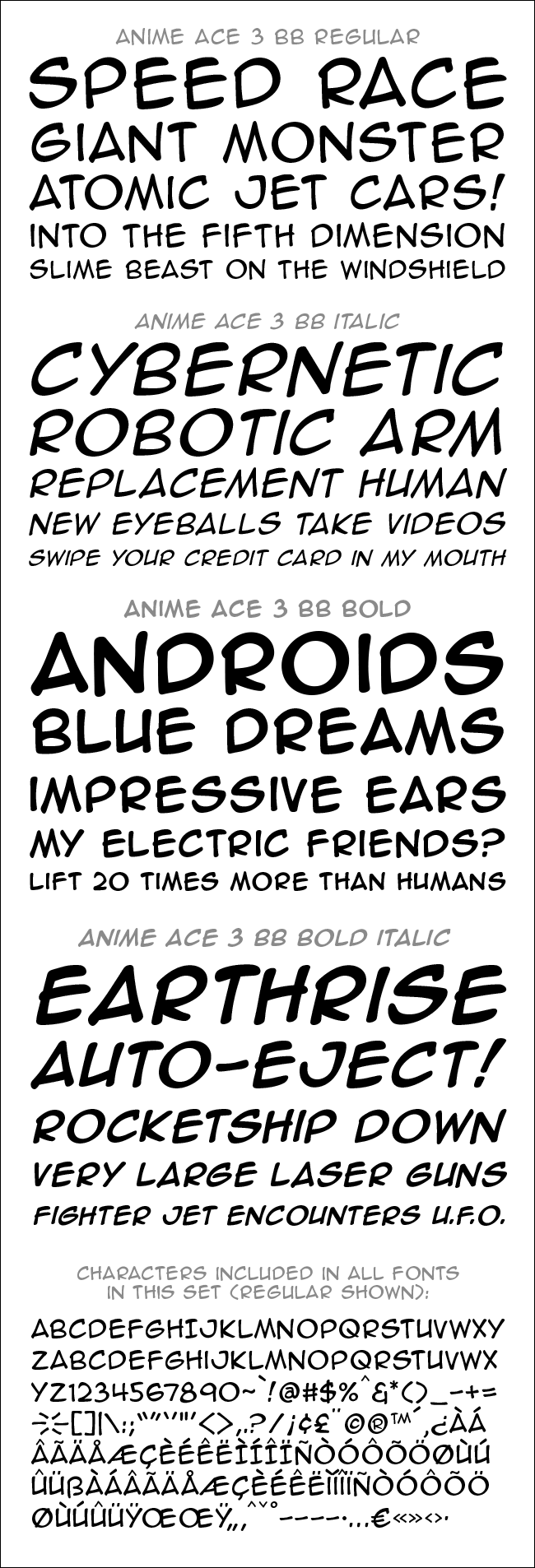 Anime Ace font - free for Personal