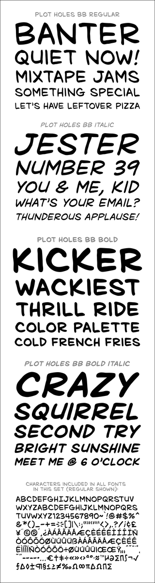 Plot Holes – Blambot Comic Fonts & Lettering