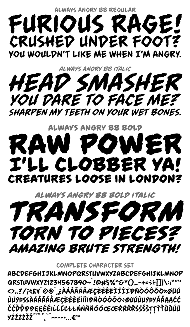 Hand Lettering Angry Font Always Angry – Blambot Comic Fonts & Lettering