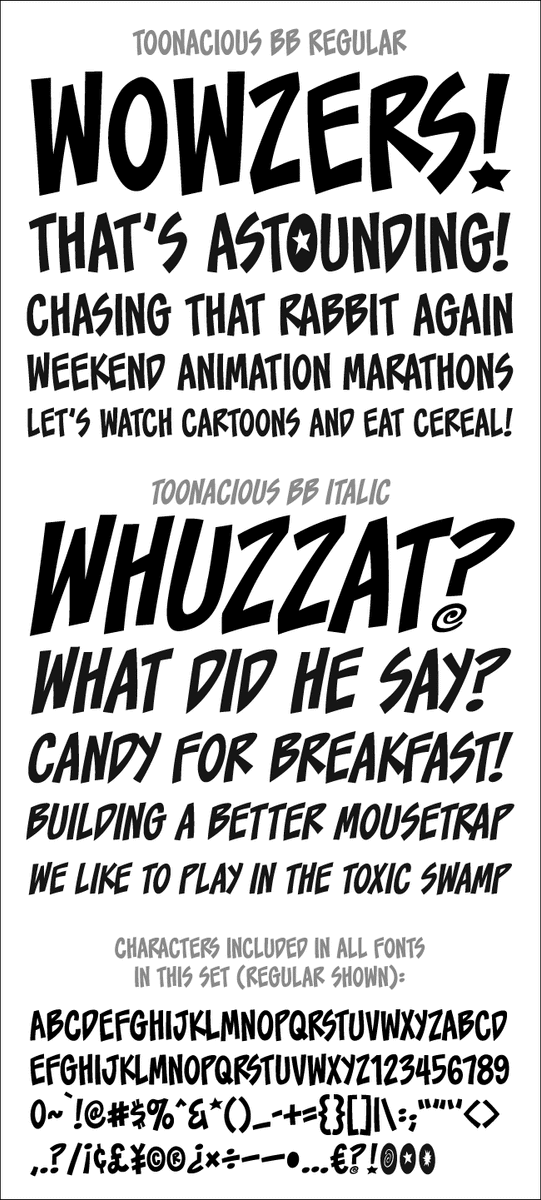 Toonacious – Blambot Comic Fonts & Lettering