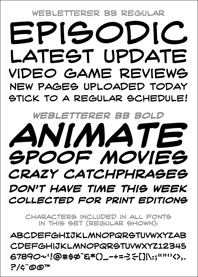 Web Letterer – Blambot Comic Fonts & Lettering